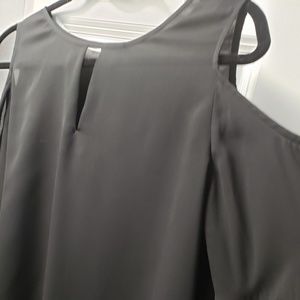Black cold shoulder top